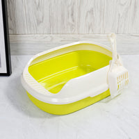 HKM-500243 Semi-Enclosed Cat Litter Box in Four Vibrant Colors, Made of Easy-to-Clean PP Material
