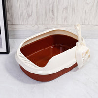 HKM-500243 Semi-Enclosed Cat Litter Box in Four Vibrant Colors, Made of Easy-to-Clean PP Material