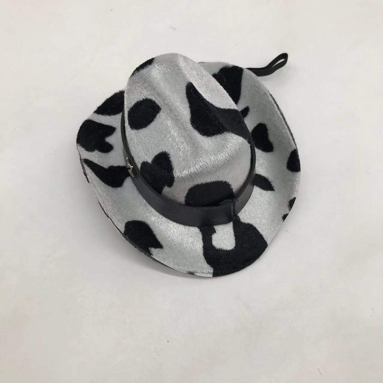 HKM-500371 Leopard Print Cat Hat Decoration - Non-Woven Fabric, Size S for All Seasons