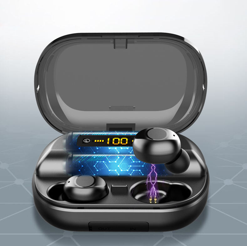 HKM-500435 Bluetooth Wireless Stereo Earbuds with Battery Display and Voice Control