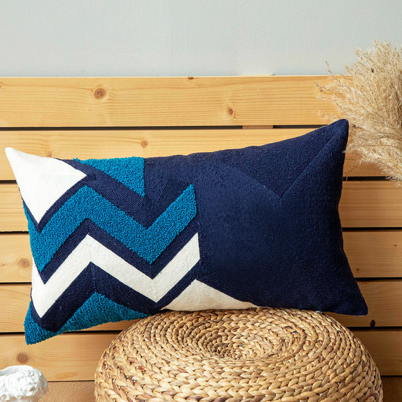 HKM-500499 Cotton Canvas Cushion Cover with PP Cotton Filling in Circle and Heart Patterns for Bedroom and Outdoor Use