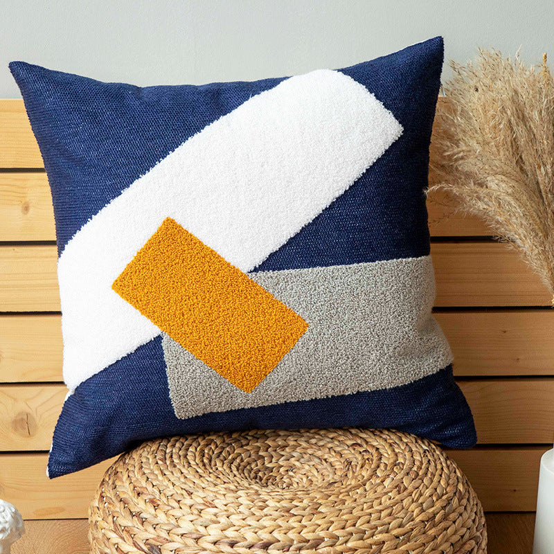 HKM-500499 Cotton Canvas Cushion Cover with PP Cotton Filling in Circle and Heart Patterns for Bedroom and Outdoor Use