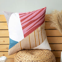 HKM-500499 Cotton Canvas Cushion Cover with PP Cotton Filling in Circle and Heart Patterns for Bedroom and Outdoor Use