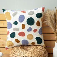 HKM-500499 Cotton Canvas Cushion Cover with PP Cotton Filling in Circle and Heart Patterns for Bedroom and Outdoor Use