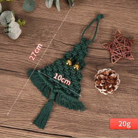 HKM-500499 Hand-Woven Green Cotton String Christmas Tree Decoration Pendant - 27cm x 10cm