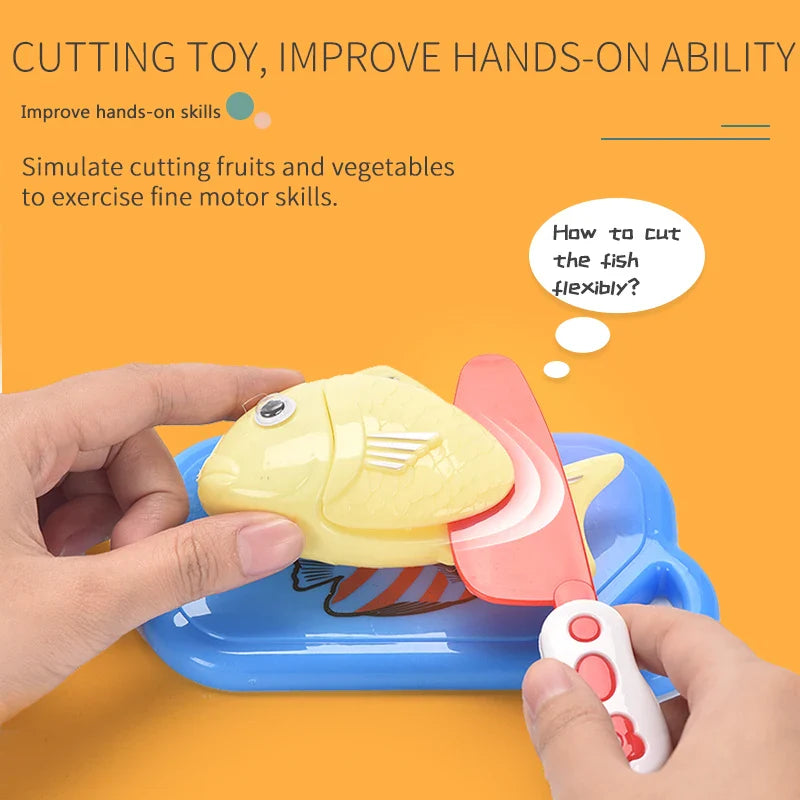 KTX-500627 Colorful Fruit and Vegetable Cutting Play Set for Pretend Kitchen Fun, Suitable for Ages 2-4