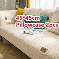 HKM-500691 Thick Plush Non-Slip Lamb Velvet Sofa Cushion in Multiple Colors, 45x45cm
