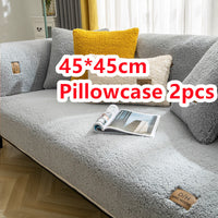HKM-500691 Thick Plush Non-Slip Lamb Velvet Sofa Cushion in Multiple Colors, 45x45cm