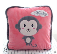 HKM-500819 Coral Velvet Dual-Purpose Car Blanket Cushion Pillow - Small and Thickened for Comfort