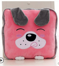 HKM-500819 Coral Velvet Dual-Purpose Car Blanket Cushion Pillow - Small and Thickened for Comfort