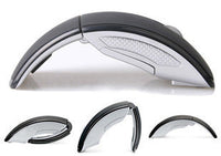 HKM-500883 Folding Wireless Optical Mouse - Creative Curved Design, 2.4GHz Connection, 1600 DPI, Multiple Colors Available