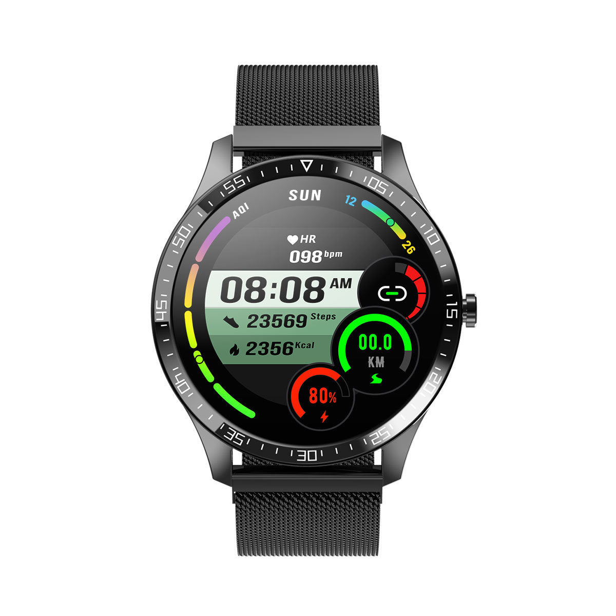HKM-500883 Smart Bluetooth Health Monitoring Watch with Body Temperature, Blood Pressure, and Heart Rate Tracking