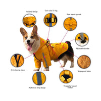 HKM-501139 PU Reflective Pet Raincoat for All Sizes - Yellow, Red, Beige Options