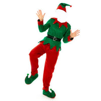 HKM-501139 Santa Claus Christmas Elf Outfit for Men - Yellow and Green, Available in Various Heights