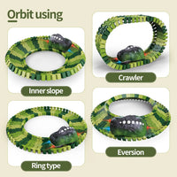 HKM-501331 Dinosaur Racing Track Construction Set with 113 Pieces for Kids Ages 2 to 13
