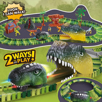 HKM-501331 Dinosaur Racing Track Construction Set with 113 Pieces for Kids Ages 2 to 13