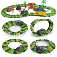 HKM-501331 Dinosaur Racing Track Construction Set with 113 Pieces for Kids Ages 2 to 13