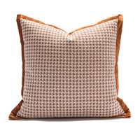 HKM-501331 Tassel Lace Modern Houndstooth Orange Cushion Cover - 45x45cm