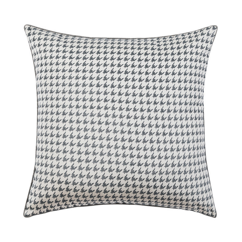 HKM-501331 Tassel Lace Modern Houndstooth Orange Cushion Cover - 45x45cm