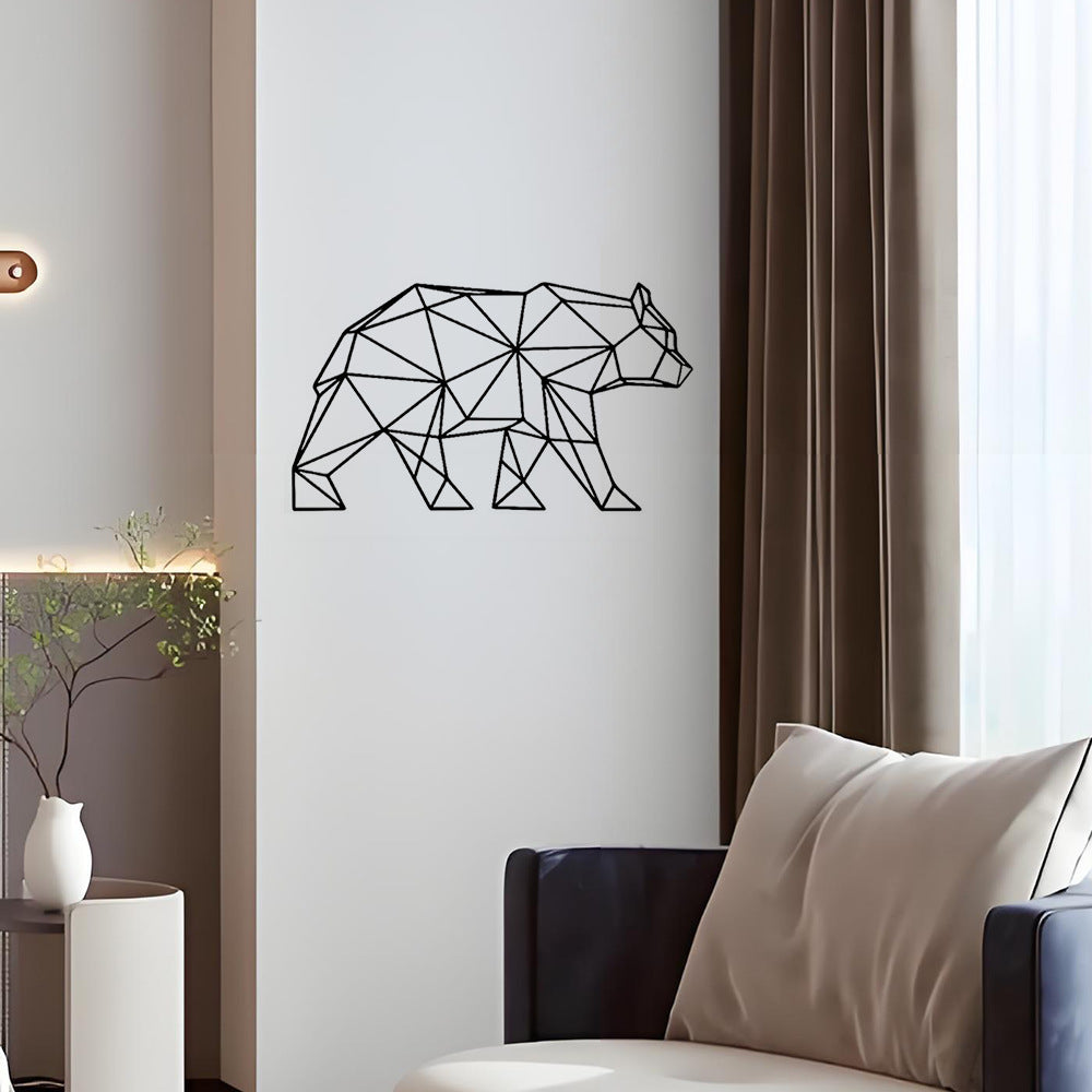 HKM-501459 Polar Bear Silhouette Iron Wall Art Decoration - Modern Chinese Style Metal Craft