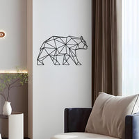 HKM-501459 Polar Bear Silhouette Iron Wall Art Decoration - Modern Chinese Style Metal Craft