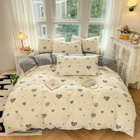 HKM-501523 Soft Cotton Four-Piece Bed Sheet Set in Various Colors and Sizes