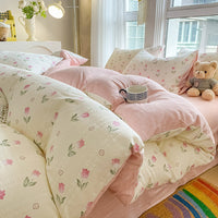 HKM-501523 Soft Cotton Four-Piece Bed Sheet Set in Various Colors and Sizes