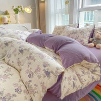 HKM-501523 Soft Cotton Four-Piece Bed Sheet Set in Various Colors and Sizes