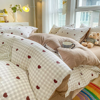 HKM-501523 Soft Cotton Four-Piece Bed Sheet Set in Various Colors and Sizes