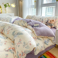 HKM-501523 Soft Cotton Four-Piece Bed Sheet Set in Various Colors and Sizes