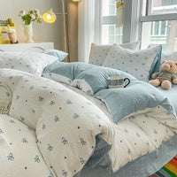 HKM-501523 Soft Cotton Four-Piece Bed Sheet Set in Various Colors and Sizes