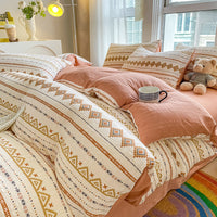 HKM-501523 Soft Cotton Four-Piece Bed Sheet Set in Various Colors and Sizes