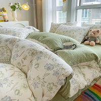 HKM-501523 Soft Cotton Four-Piece Bed Sheet Set in Various Colors and Sizes