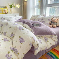 HKM-501523 Soft Cotton Four-Piece Bed Sheet Set in Various Colors and Sizes