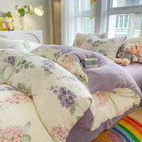 HKM-501523 Soft Cotton Four-Piece Bed Sheet Set in Various Colors and Sizes