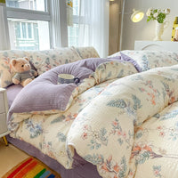 HKM-501523 Soft Cotton Four-Piece Bed Sheet Set in Various Colors and Sizes