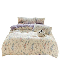 HKM-501523 Soft Cotton Four-Piece Bed Sheet Set in Various Colors and Sizes