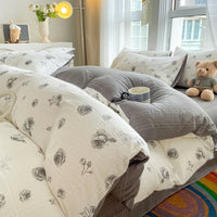 HKM-501523 Soft Cotton Four-Piece Bed Sheet Set in Various Colors and Sizes
