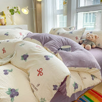 HKM-501523 Soft Cotton Four-Piece Bed Sheet Set in Various Colors and Sizes