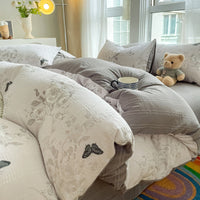 HKM-501523 Soft Cotton Four-Piece Bed Sheet Set in Various Colors and Sizes