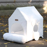 HKM-501523 Universal Four Seasons Cat and Dog Room - Cozy Pet Bed in White and Blue, for Pets 2-6kg (55x38x48cm)