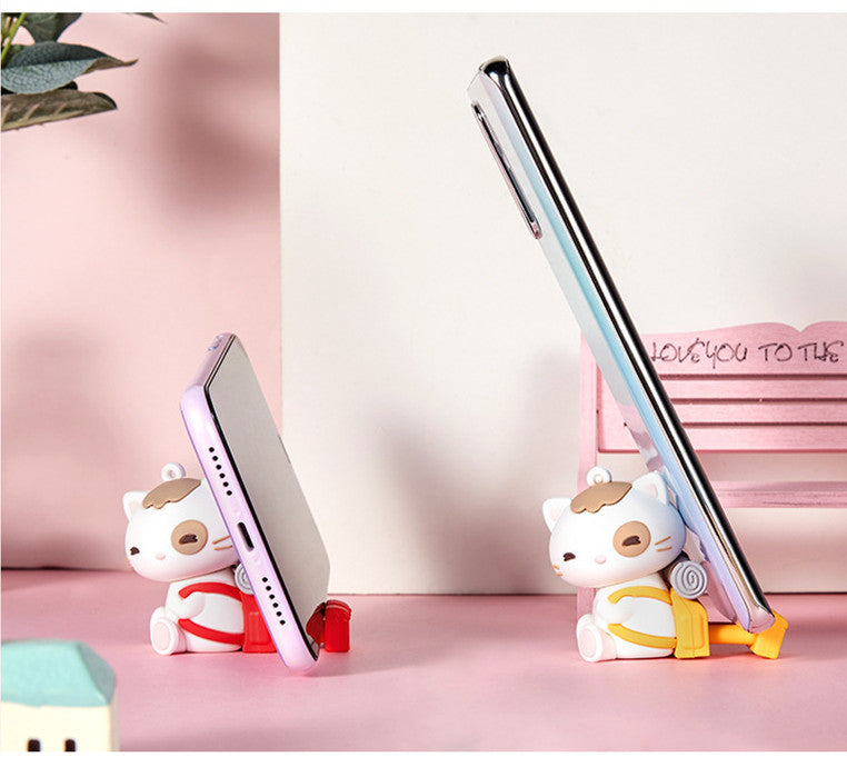 HKM-501587 Adjustable Retractable Desk Smartphone Stand - Creative Silicone Lazy Bracket for Easy Viewing
