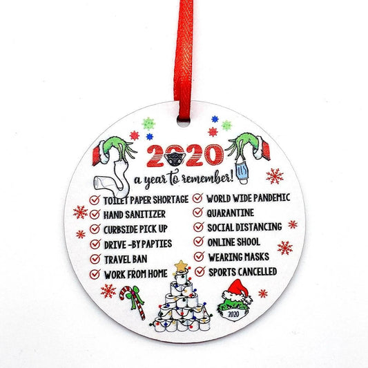 HKM-501651 Ceramic and Plexiglass Christmas Decorative Mask Ornament - 7x7CM, Thermal Transfer Printed Design
