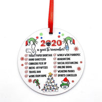 HKM-501651 Ceramic and Plexiglass Christmas Decorative Mask Ornament - 7x7CM, Thermal Transfer Printed Design