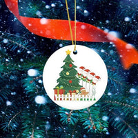 HKM-501651 Ceramic and Plexiglass Christmas Decorative Mask Ornament - 7x7CM, Thermal Transfer Printed Design