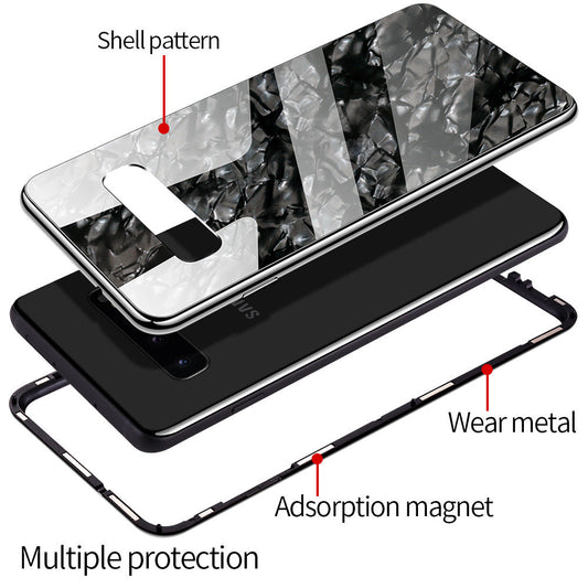 HKM-501779 Galvanized Mobile Phone Protective Cover with Glass Texture and Simple Solid Color Design