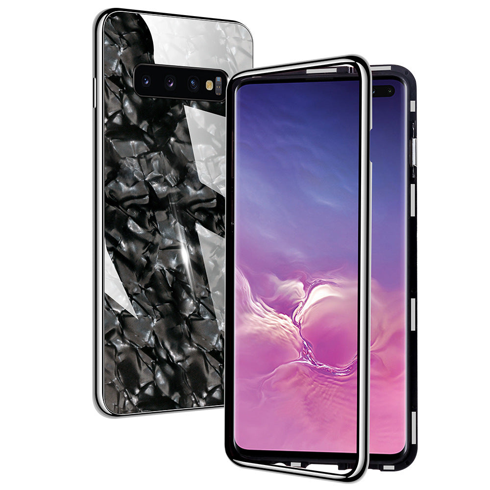 HKM-501779 Galvanized Mobile Phone Protective Cover with Glass Texture and Simple Solid Color Design