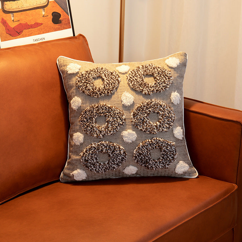 HKM-501971 Tufted Cotton Linen Waist Pillow for Sofa and Bed Use