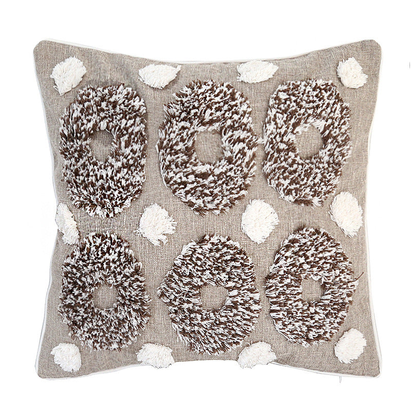 HKM-501971 Tufted Cotton Linen Waist Pillow for Sofa and Bed Use