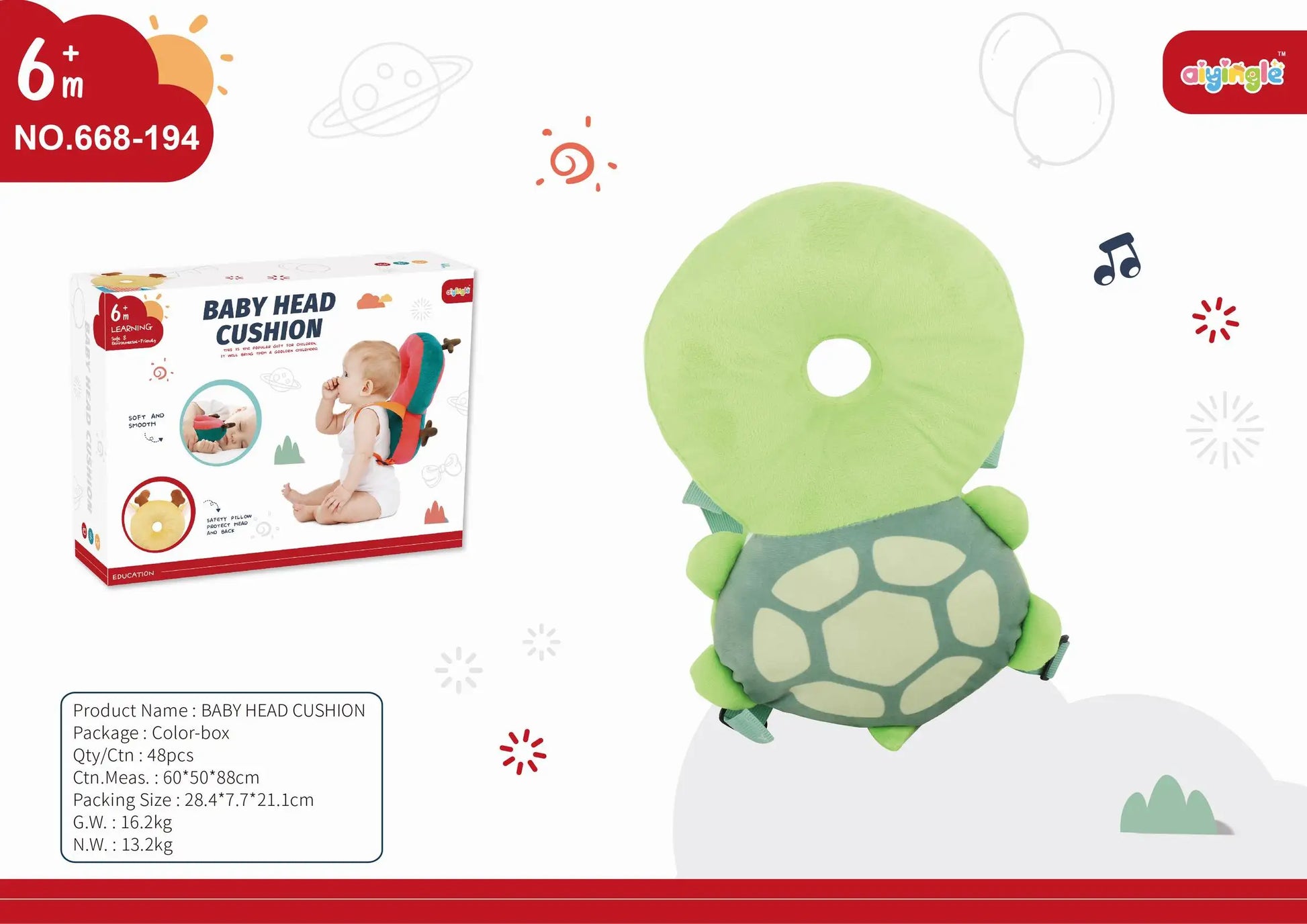 HKM-502099 Toddler Head Protection Pillow for Safety and Comfort - Baby Walker Cushion Accessory